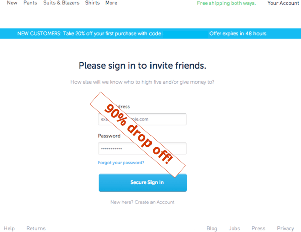 bad referral landing page