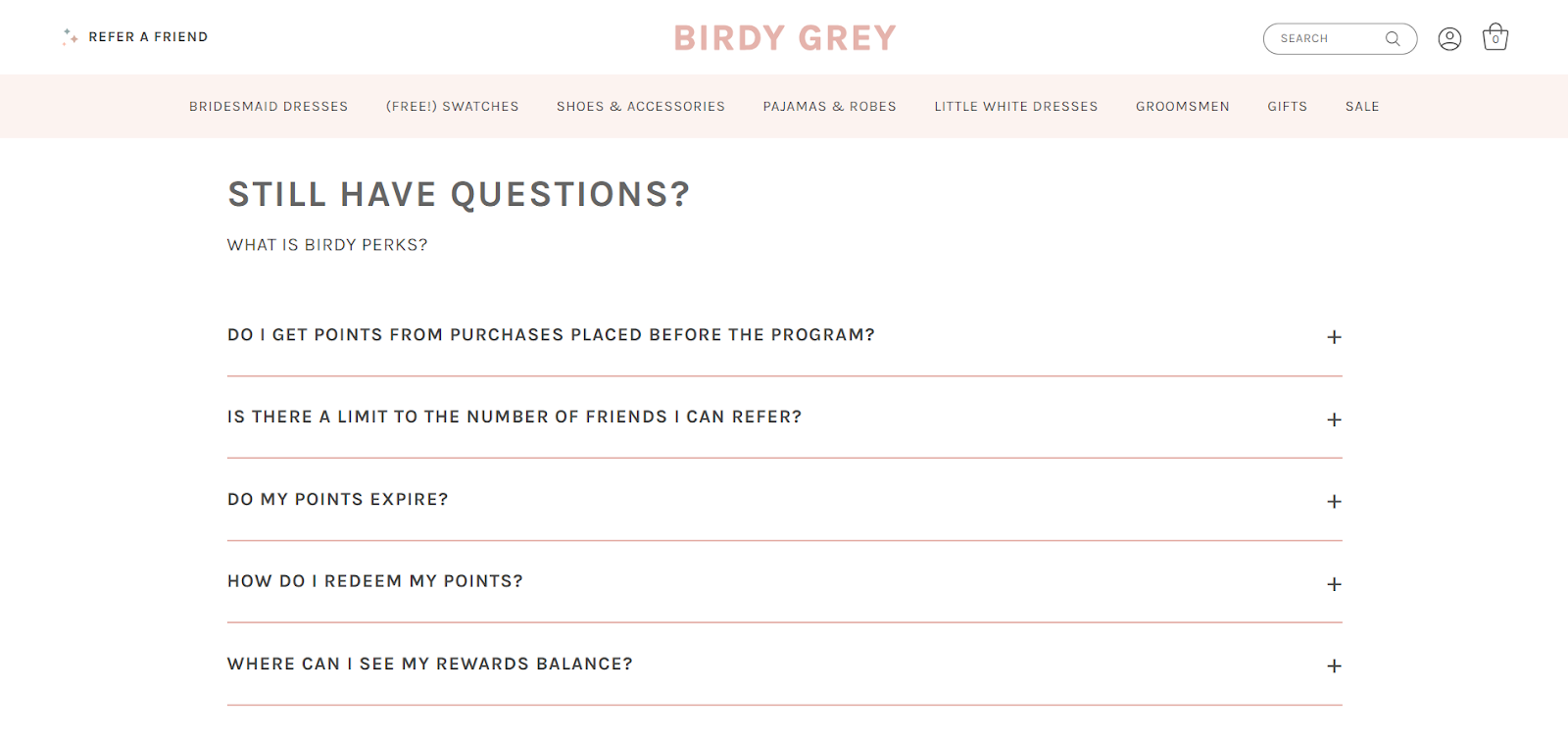 birdy grey loyalty program faq