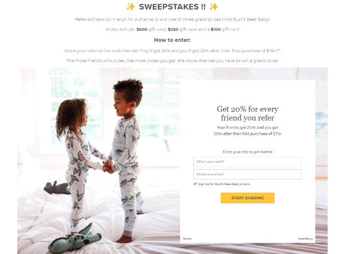 burts bees baby referral content