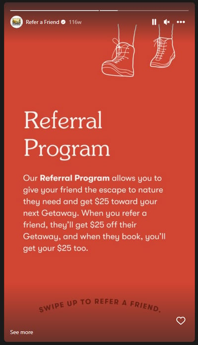 getaway social media referral program