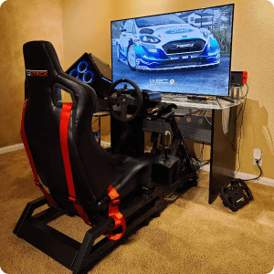 virtual motorsports setup in home